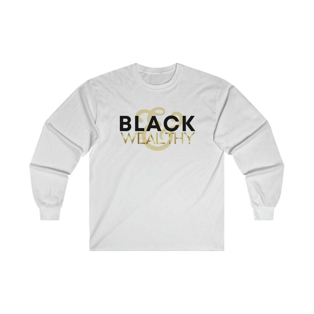 Black & Wealth 2.0 - Long Sleeve White T-Shirt